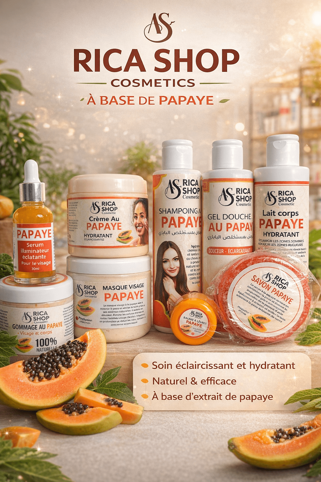 Gamme à la Papaye – Éclat & Anti - Taches Naturel - MK Cosmétiques Paris