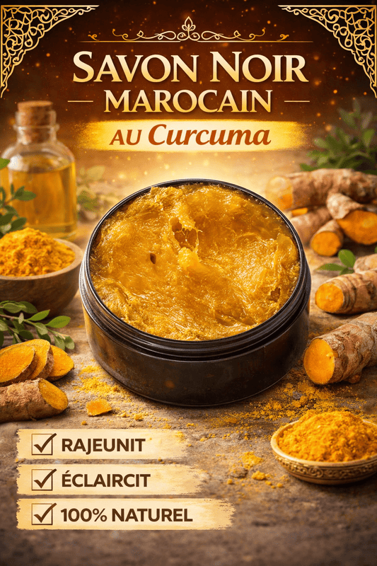Savon Noir Marocain au Curcuma – Éclat & Pureté Naturelle - MK Cosmétiques Paris
